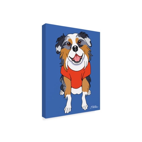 Tomoyo Pitcher 'Australian Shepherd Illustration' Canvas Art,14x19